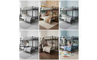 Space-Saving Metal Bunk Bed Sturdy Bunk Bed Frame Heavy Duty Furniture Long-Lasting for Children, Teens, Students, Shared Bedroom, Dorm Room