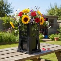 Flower Vessel Black Flower Arranging Vessel Plastic