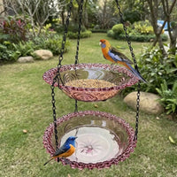 Hanging Bird Feeder for Outdoor Garden Decor, Two Level Outdoor Bird Feeder, Hanging Decoration and Garden Bird Feeder Balcony Decor