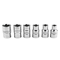 6 Pieces Chrome Vanadium Steel Hex Socket Set Silver Sockets with Knurled Grip Easy to Read Hex Socket Manual for Mechanics, DIYers, Workshop, Garage