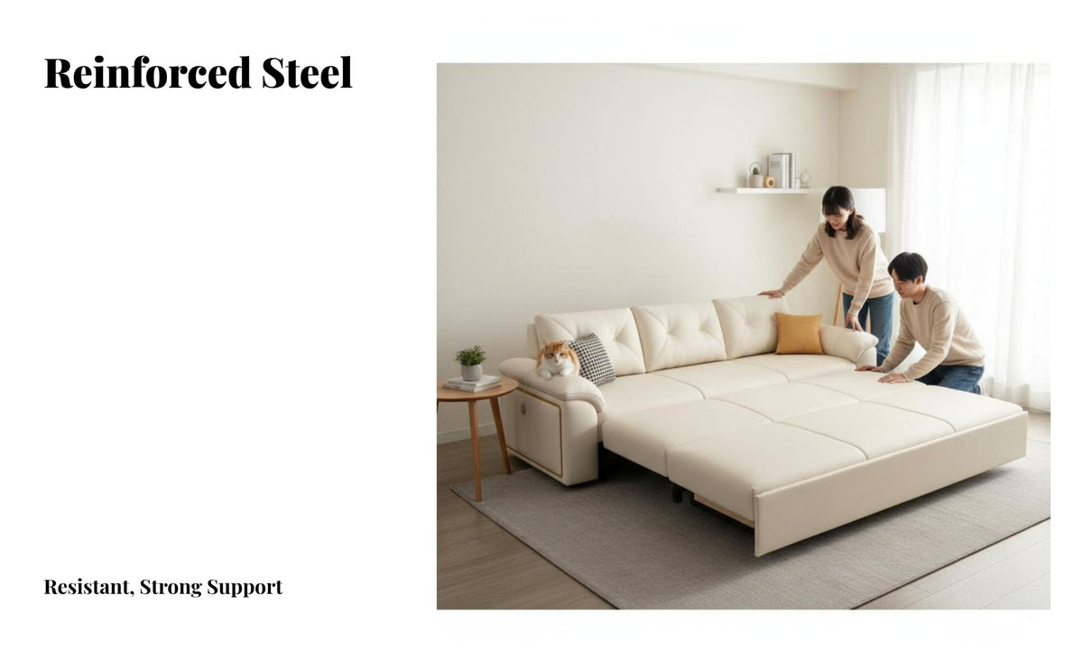 Foldable Design Fold-expandable Loveseat Bed Multi-Functional Sleeper Sofa Space-Saving transformable Couch Abrasion-resistantResistant for Apartment Dwellers, Pet Owners, Homeowners, Small Apartments, Guest Room, Bedroom