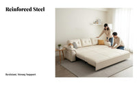 Foldable Design Fold-expandable Loveseat Bed Multi-Functional Sleeper Sofa Space-Saving transformable Couch Abrasion-resistantResistant for Apartment Dwellers, Pet Owners, Homeowners, Small Apartments, Guest Room, Bedroom