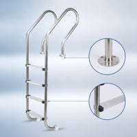 Stainless Steel Pool Ladder Non-Slip Pool Ladder with Handrails Polished