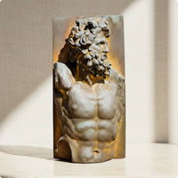 Classical Male Torso Statue Rectangular Backing Home Decor Museum-Inspired