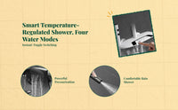 Temperature-Controlled Shower System, Digital Display Brass Shower Faucet Set, High-Pressure Rain Shower Combo for Bathroom