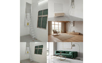 Side-Mounted Folding Loft Ladder Space-Saving Retractable Attic Ladder Stowable Non-Slip for Homeowners