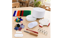 10 Pieces Microwave Oven Kit DIY Fused Glass Kit with Tools Compact Glass Fusing Oven for Crafters, Maker Workshops