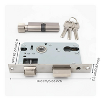 Interior Door Lock, Universal Mortise Lock Set with Key, Quiet Bearing Latch, Privacy Security