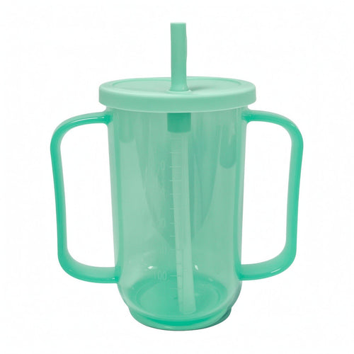 Handled Nursing Cup Translucent Straw Cup Covered Lid Infant Drinkware for Infants, Young Children