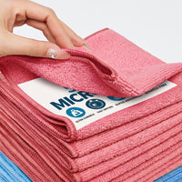 25cm Microfibre Cloth and Cleaning Cloths Pack of 5, Non Scratch Soft Cloth for Glass and Dishes, 240 GSM Polyester-Nylon for Wet and Dry Use