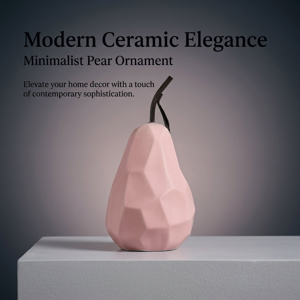 Handmade Ceramic Fruit Ornament for Living Room Decor with Glazed Finish, Decorative Figurine for Home Decoration and Women Gift