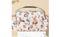 Removable Divider Baby Stroller Organizer Bag Strap Fastenings Stroller Organizer Bag Side Pockets Flap-Top