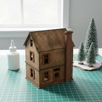 1:72 Scale Building Kit Natural Wood DIY Wooden House Model Customizable Surface