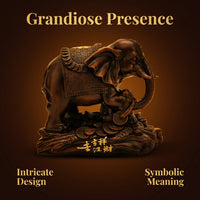 Resin Elephant Figurine, Wealth God Blessing Statue, New Chinese Style Animal Sculpture, Home Decor  - 8+ units (per unit price)