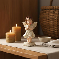 Praying Angel Figurine European Design Memorial Angel Statue Resin Craft Cherub Sculpture for Prayer Corner, Desktop, Graveyard