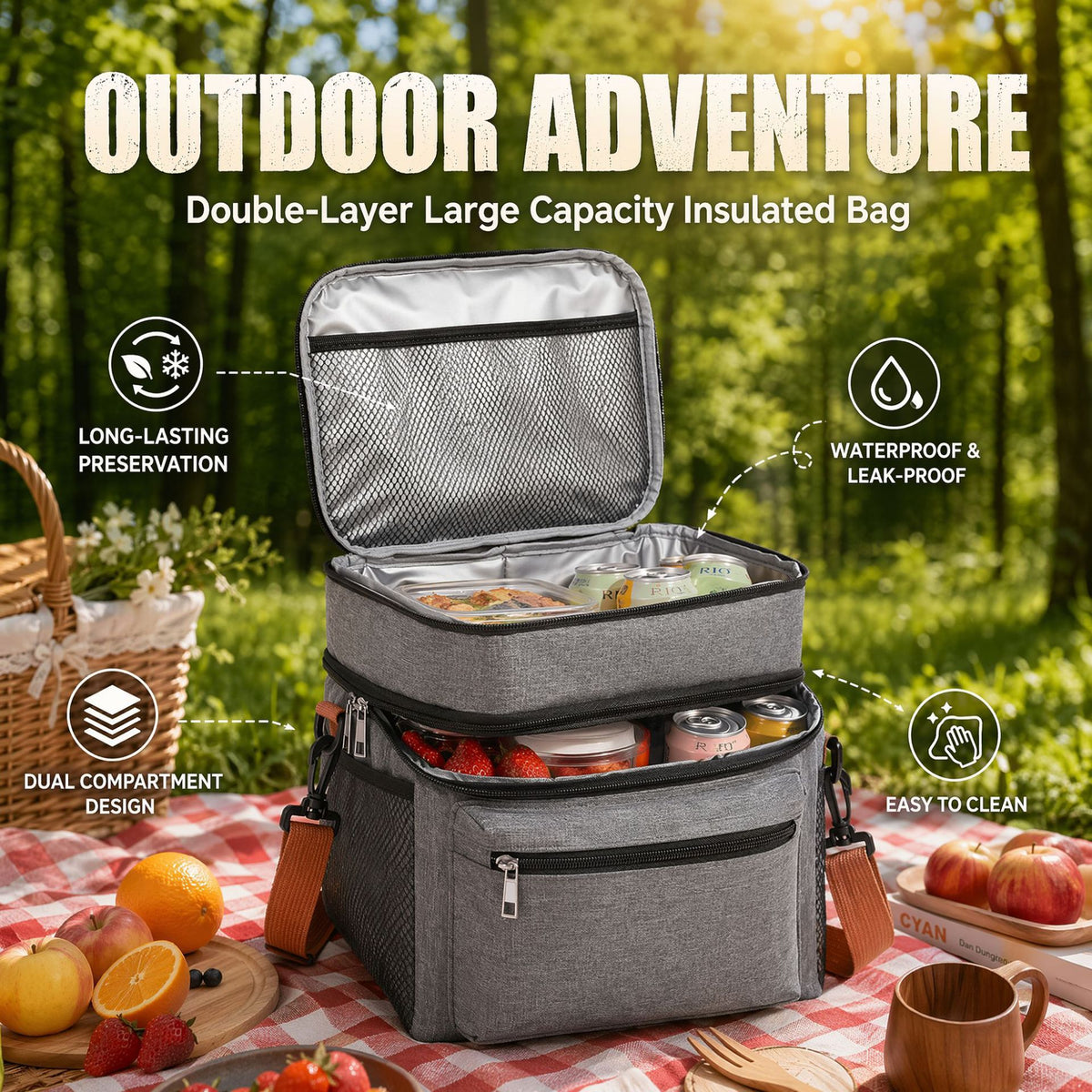 Insulated Lunch Bag with Aluminum Foil Lining