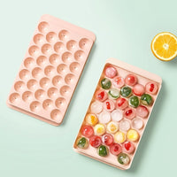 Round Soft Drink Ice Maker for Home Bar, 33-Cavity Polypropylene Ice Trays for Party Supplies, Easy-Release Spherical Ball Mold