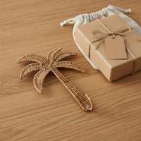 Rattan Palm Wall Rack Handmade Palm Tree Wall Hook Decorative Home Decor for Entryway, Hallway, Bedroom