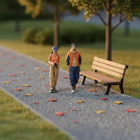 2 Pieces Miniature Figure Group Detailed Model People Realistic Details