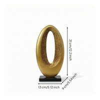 Oval Sculpture Textured Sculpture with Base Minimalist Abstract Statue for Homeowners, Art Collectors, Entryway