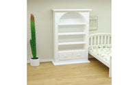 Arched Dollhouse Bookcase with Drawers Miniature Bookshelf European Design