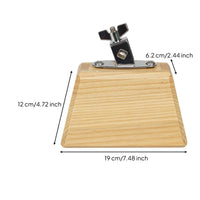 Wood Block with Mount Natural Finish Percussion Block with Clamp Easy to Attach for Drummers, Drum Kits, Practice Setups