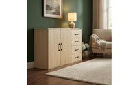 Rectangular Storage Cabinet Four Drawers Drawer Cabinet Wood-Grain Finish