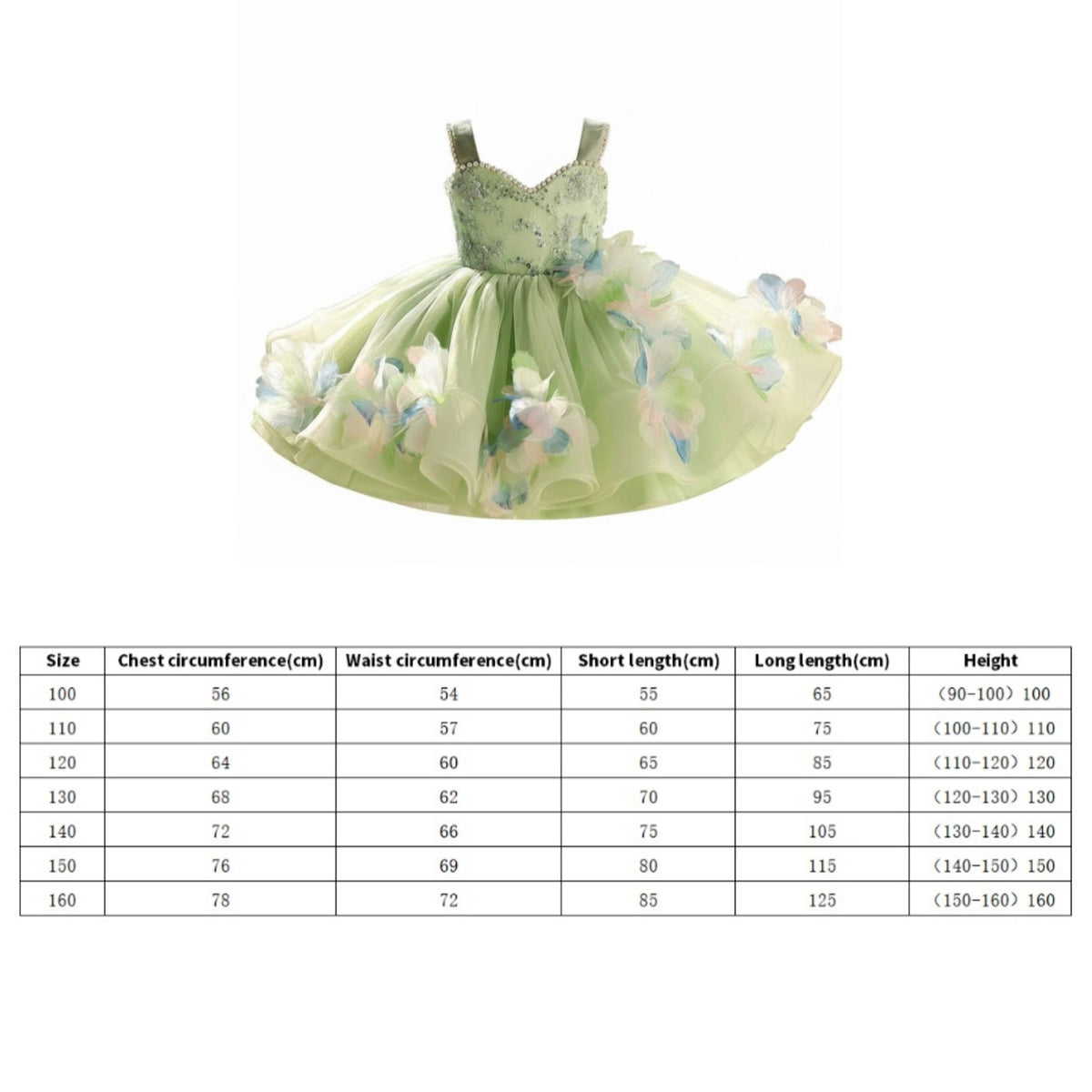 Green Flower Girl Dress with Train Large Back Bow for Wedding, Performance