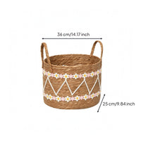 Handwoven Storage Basket Open Top Woven Basket Decorative