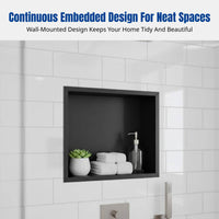 201 Stainless Steel Niche Shelf, Recessed Bathroom Cabinet, Wall Organizer, Modern Minimalist