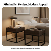C-Shaped End Table Modern Design Bedroom Furniture Easy Assembly for Home Office