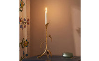Candlestick Holder with Bird Slender Decor Gold for Sideboard