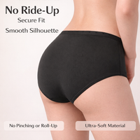 Underwear Women Multipack with Long Staple and Silk Gusset, Knickers for with Heart Pattern Waistband, Everyday