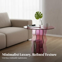 C-Shaped Side Table Minimalist Design Household Furniture Transparent Look