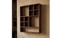 Wall-Mounted Wooden Shelf Space-Saving Wooden Shelf with Compartments Decorative Display Rack for Bedroom, Study