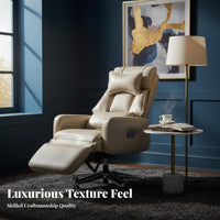 Reclining Chair with Footrest Lumbar Support Office Furniture 360° rotate Padded Armrests for People Working from Home, resting