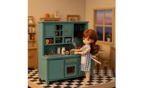 Dollhouse Kitchen Cabinet Compact Wooden Dollhouse Cabinet with a Sink Stylish Miniature Cooking Hob for OB11 Doll Fans, Diorama Displays