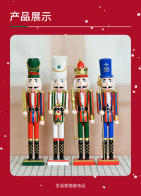 25cm Slim Circus Nutcracker Soldier Wooden Figurine Christmas Decoration