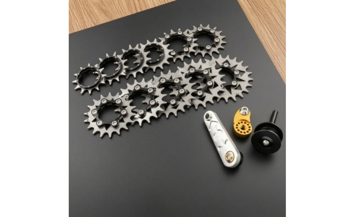 CNC-Machined Single Speed Conversion Kit with Chain Tensioner Anodized Single Speed Conversion Kit Compact Cassette with Spacer Wear-Resistant for Cyclists, Bike Mechanics, Mountain Bikes, Trail Riding, Commuting