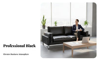 Genuine Leather Modern Business Sofa Minimalist design Multi-Piece Seating Group configurable Assembly Commercial Furniture long-lasting Construction for Office Visitors, Clients, Interior Designers, Reception Area, Waiting Room, Lobby
