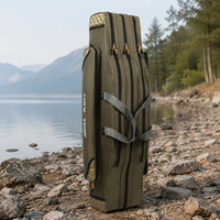 Rod Case Fishing Bag Large Capacity Tackle Bag 17cm Oxford Fabric Lightweight with Storage Pockets Fishing Rod Case Shoulder