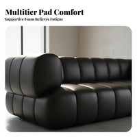 Straight-Line Settee with Metal Legs Light Luxury Aesthetic Office Couch Modern Design Commercial Furnishing for Interior Designers, Reception Area