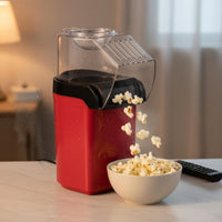 Oil-Oil-Less Hot Air Popcorn Popper High Popping Rate Mini Electric Popcorn Machine Easy to Clean Kitchen Appliance Single-Button Operation for Families, Kids, Home, Movie Night, Parties