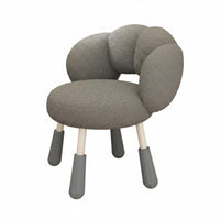 Height Adjustable Puff-Shaped Swivel Stool Ergonomic Backrest Upholstered Armless Chair Soft Upholstery Home Furniture Thickly Padded Seat for Students, Women, Adults, Dorm Room, Bedroom, Vanity Area