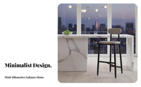 Wooden Seat Counter Stool urban aesthetic Bar Chair Nordic Design Curved Backrest for Adults, Reception Desk, Kitchen