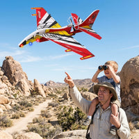 Fighter Jet Toy Airplane, Foam Glider with LED Lights, USB Rechargeable, for Kids 7 to 14 Years Old, Great for Garden and Beach