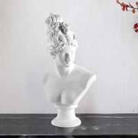 Resin Bust Figurine Handcrafted Look Deity Bust Minimalist Art Display Sculpture for Art Classroom