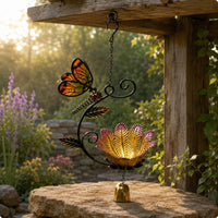 Hanging Bird Feeder Foliage Accents Garden Ornament Decorative