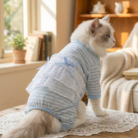 Cat Recovery Suit with Four-Legged Structure, Cuttable Belly Wrap for Daily Use, Anti-Licking Kitten Recovery Suit with Fasteners for Outdoor Use