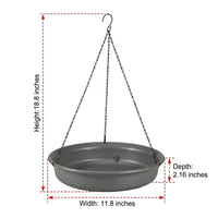 Hanging Bird Feeder and Decorative Bird Bath, Large Size Resin Bird Feeder Tray with Drainage Holes, Round Mesh Feeder for Garden Outdoor Decor